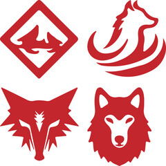 Wolf bundle simple icon. Vector ICON all icon Viktor