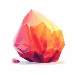 Illustration of a pink ruby stone isolated on a white background.