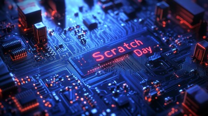 Obraz premium Close-up of a circuit board with 