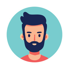 Bearded Man Avatar Vector Illustration Suitable for Profile Pictures
