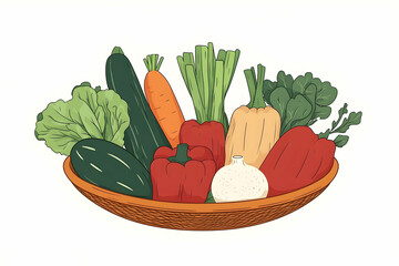 Colorful Vegetable Display In Wooden Bowl