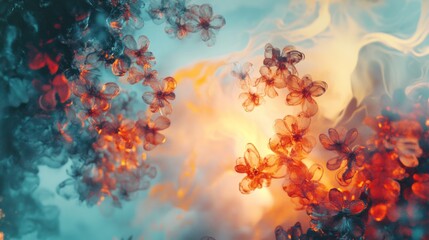 Enchanted Bloom: A Dreamlike Symphony of Flowers in a Mystical Haze