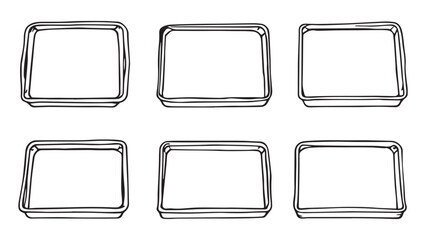 Baking sheet set line art