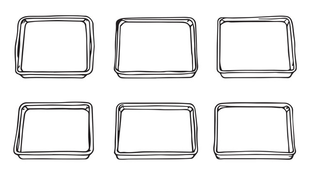 Baking sheet set line art