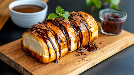 loaf of bread with chocolate jam