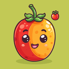 Obraz premium tomato cartoon character vector illustration graphic design