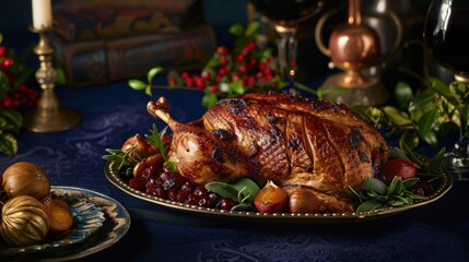 A luxurious dish of roasted pheasant with chicken 