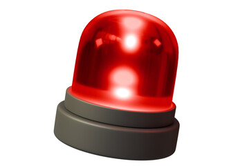 3d Realistic Flashing red siren Icon. Minimal Cartoon Flashing Beacon for safety security isolated on red background. Security, safety, ambulance, emergency, rescue, danger alarm beacon. 3d render. © Theeraphat