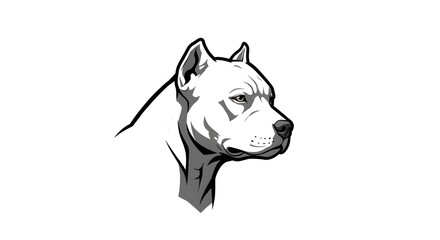 Obraz premium Strong American Pit Bull Terrier Graphic Head Profile Illustration