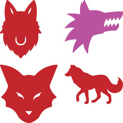 Wolf bundle simple icon. Vector ICON all icon Viktor