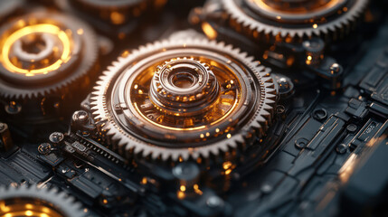 Detailed Gears In Motion