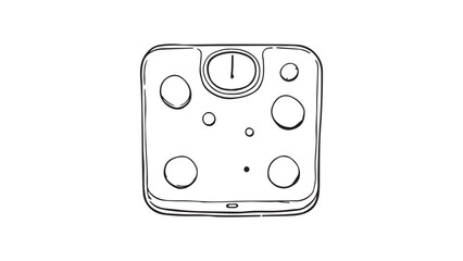 Bathroom scale set line art 