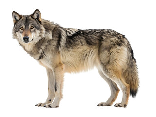 The wolf in front of white background