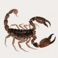 Sting of the Brush: translucent fury scorpion isolated watercolor vector illustration svg 