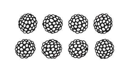 Blackberry set line art