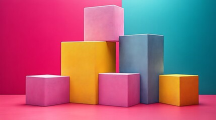 Obraz premium Colorful Cubes Arranged In A Creative Display