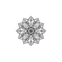 Mandala vector snowflake on white background