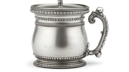 Ornate Silver Mug with Lid
