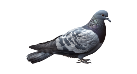 Calm Pigeon Standing Alone on Clear Background,transparent background, png