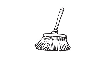 Fototapeta premium Broom line art