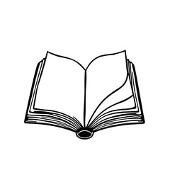 Open Book Line Art Illustration