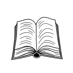 Open Book Hand Drawn Illustration