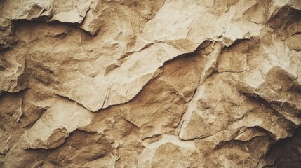 Fototapeta premium The image depicts an aged and eroded wall with a textured pattern that appears to be remnants of plaster or paint peeling off. The colors are earthy, with shades of brown and gray dominating the scene