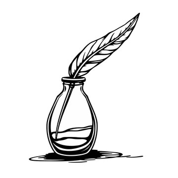 recommend clip art: Quill Pen in Inkwell Vintage Illustration