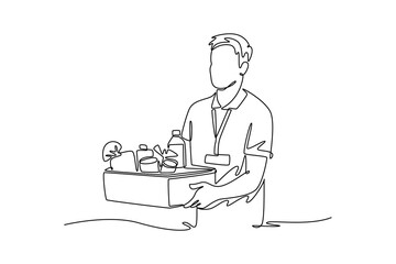 Community focus concept. Single line draw design. Vector graphic illustration