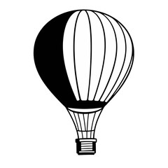Black and White Hot Air Balloon Illustration