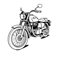 Fototapeta premium Classic Motorcycle Line Art Illustration