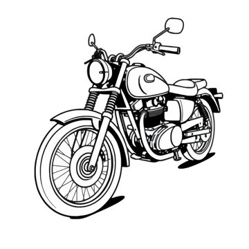 recommend clip art: Classic Motorcycle Line Art Illustration
