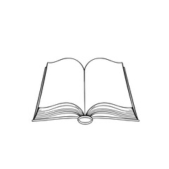 Open Book Line Art Illustration