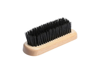 Core black boar bristles and wooden nail brush isolated on Png Format and Transparent Background
