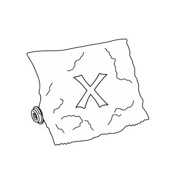 recommend clip art: Treasure Map with X Mark Illustration
