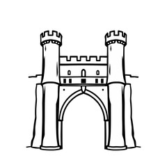 Castle Gate Line Art Illustration
