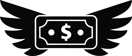 money-bill-with-wings-icon---spending-or-fast-expe.eps