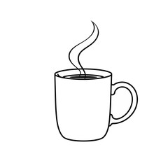 Simple Line Drawing of a Hot Drink in a Mug