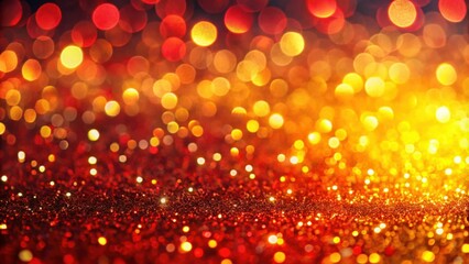Sparkling Red and Gold Glitter Background with Blurred Lights