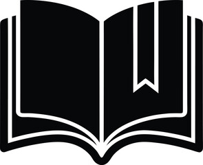 open-book-with-bookmark---learning-or-library-icon eps