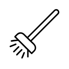 toilet brush line art icon vector illustration