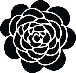 Black and white flower vector illustration with a seamless floral pattern design, showcasing nature's art in a decorative silhouette suitable for wallpaper © PrimeVector Art