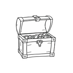 Open Treasure Chest Filled with Gold Coins