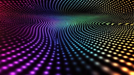 Obraz premium Abstract Rainbow Wave of Lights: A Digital Art Masterpiece