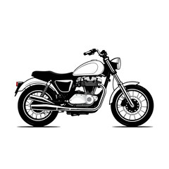 Fototapeta premium Classic Motorcycle Illustration Black and White
