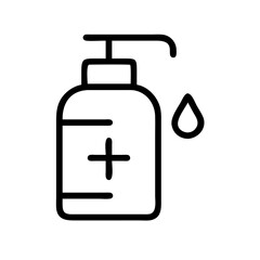 hand sanitizer bottle line art icon vector illustration