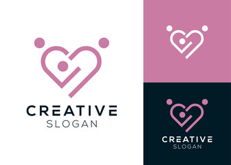 Family love or love with family logo design