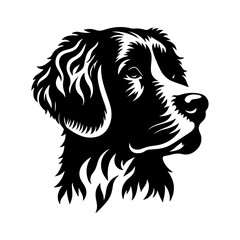Fototapeta premium A black and white vector illustration of a dog's head, a striking animal design