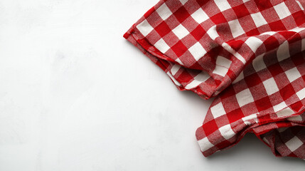 Fototapeta premium Rustic Red and White Checkered Fabric for Festa Junina Party Decoration