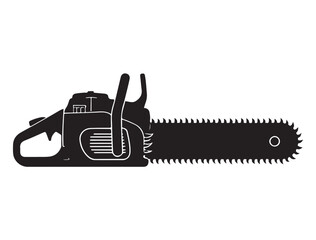 CHAINSAW SILHOUETTE WHITE BACKGROUND
